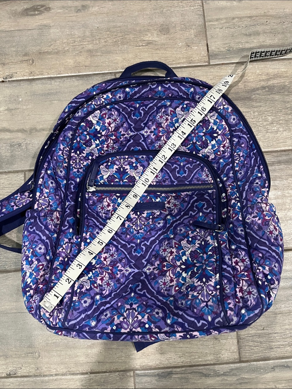 Vera Bradley Navy, Purple & Pink Floral Quilted Crossbody - Picture 9 of 11